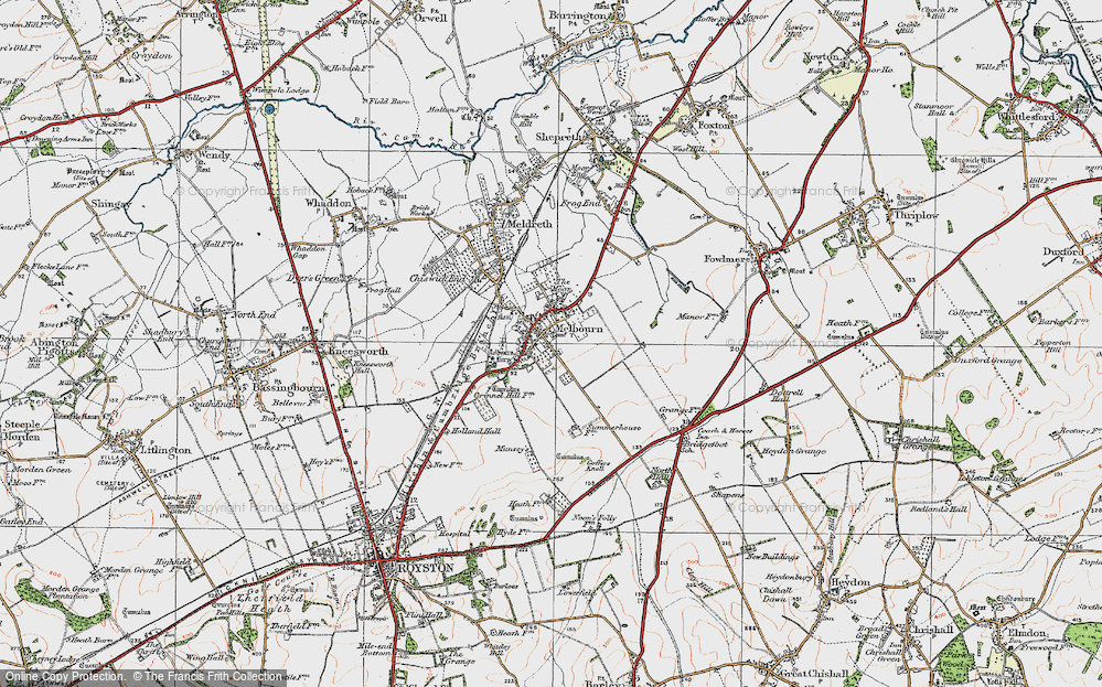 Old Map of Melbourn, 1920 in 1920