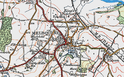 Old map of Woodhouses in 1921