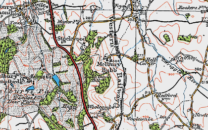 Old map of Bubb Down Hill in 1919