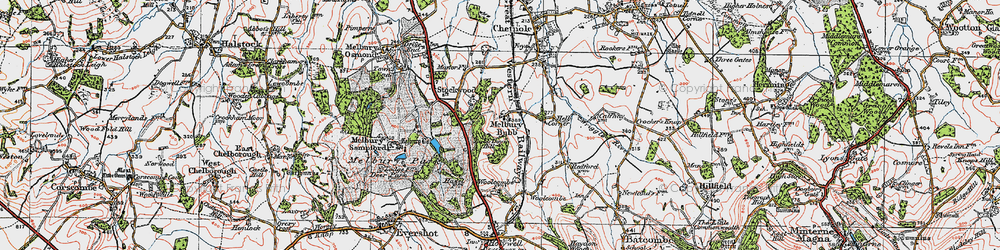 Old map of Melbury Bubb in 1919