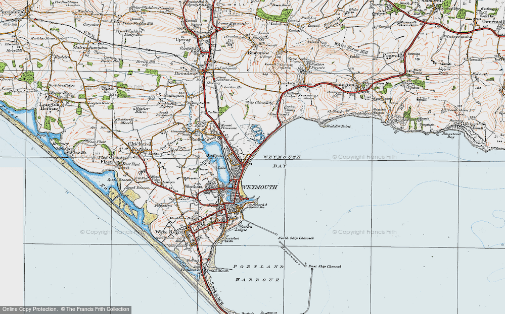 Old Map of Melcombe Regis, 1919 in 1919
