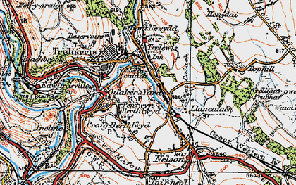 Old map of Melin Caiach in 1919
