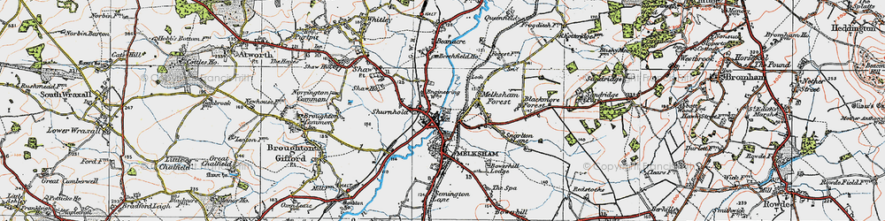 Old map of Melksham in 1919
