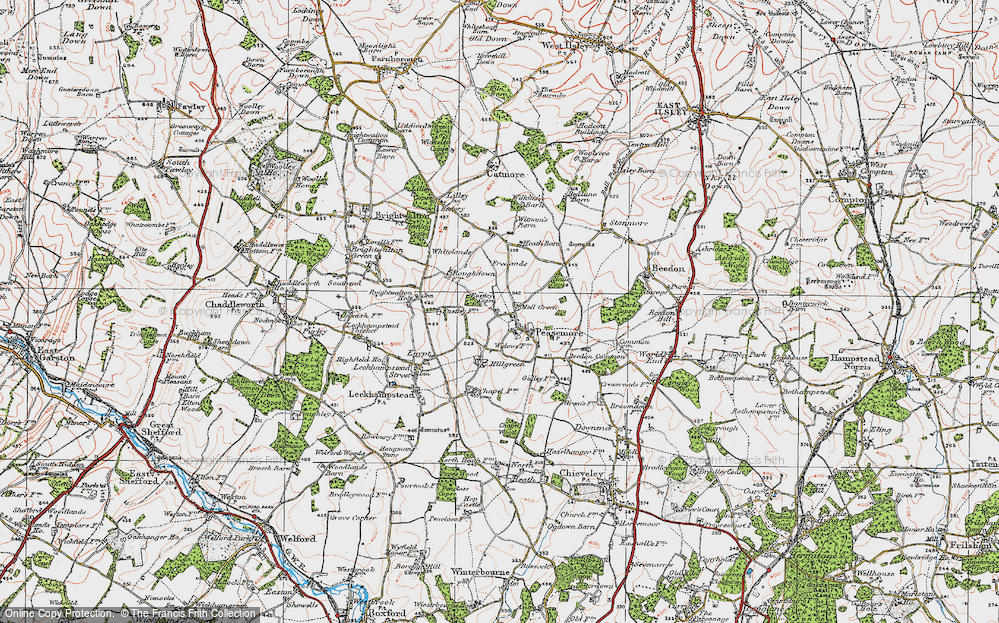 Old Map of Mell Green, 1919 in 1919