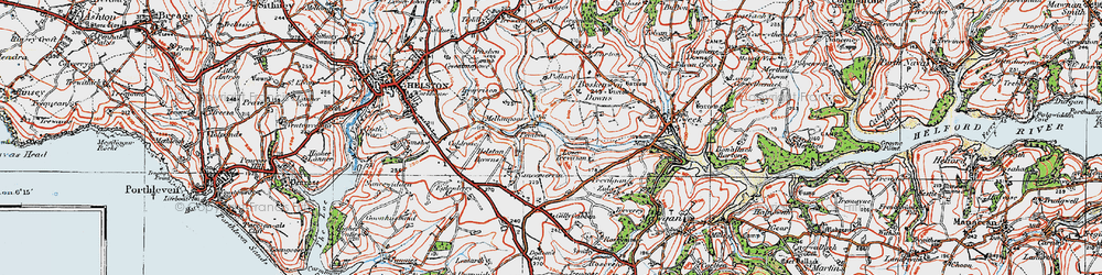 Old map of Boskenwyn Manor in 1919