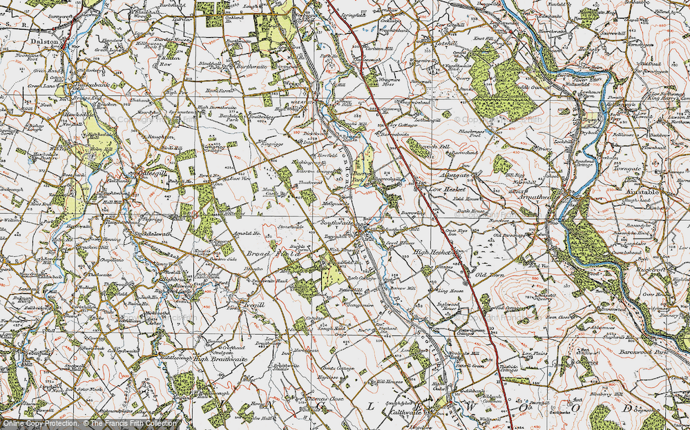 Old Map of Historic Map covering Broadfield Ho in 1925