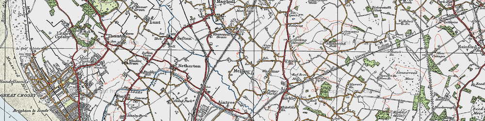 Old map of Melling in 1923