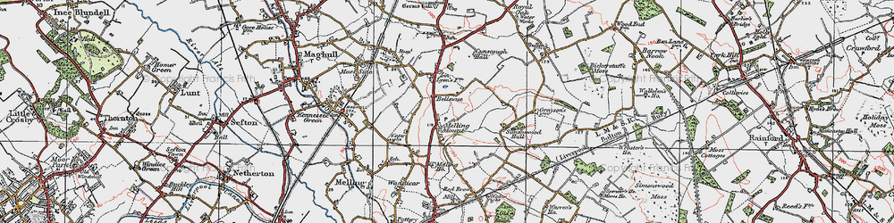Old map of Melling Mount in 1923