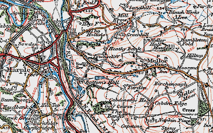 Old map of Mellor in 1923