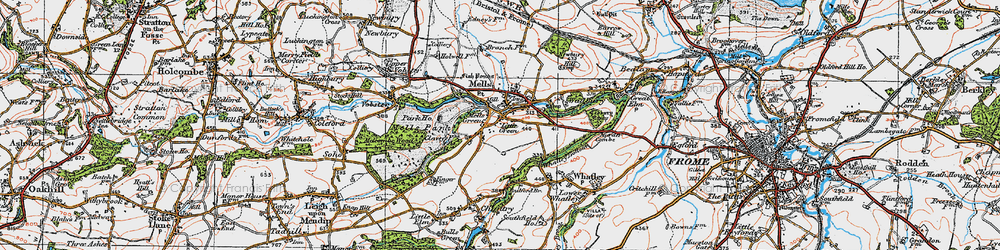 Old map of Mells Green in 1919