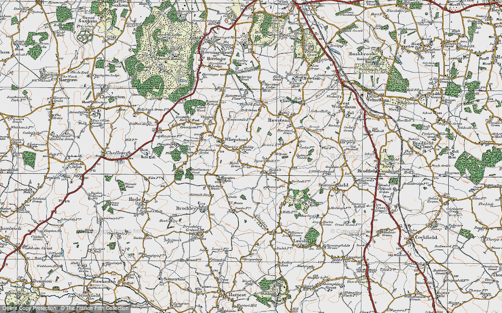 Old Map of Melon Green, 1921 in 1921