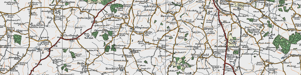 Old map of Melon Green in 1921