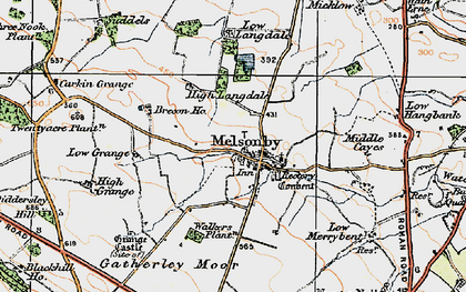Old map of Melsonby in 1925