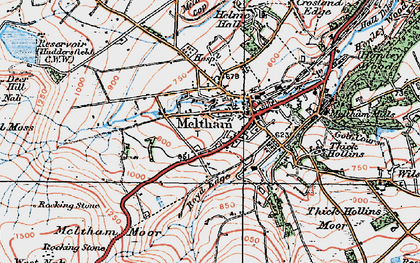 Old map of Meltham in 1924