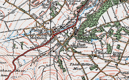 Old map of Meltham Mills in 1924