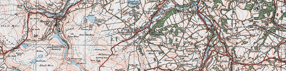 Old map of Meltham Mills in 1924