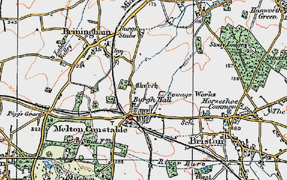 Old map of Melton Constable in 1921