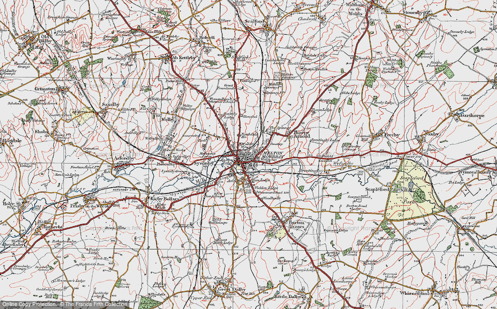 Old Map of Melton Mowbray, 1921 in 1921