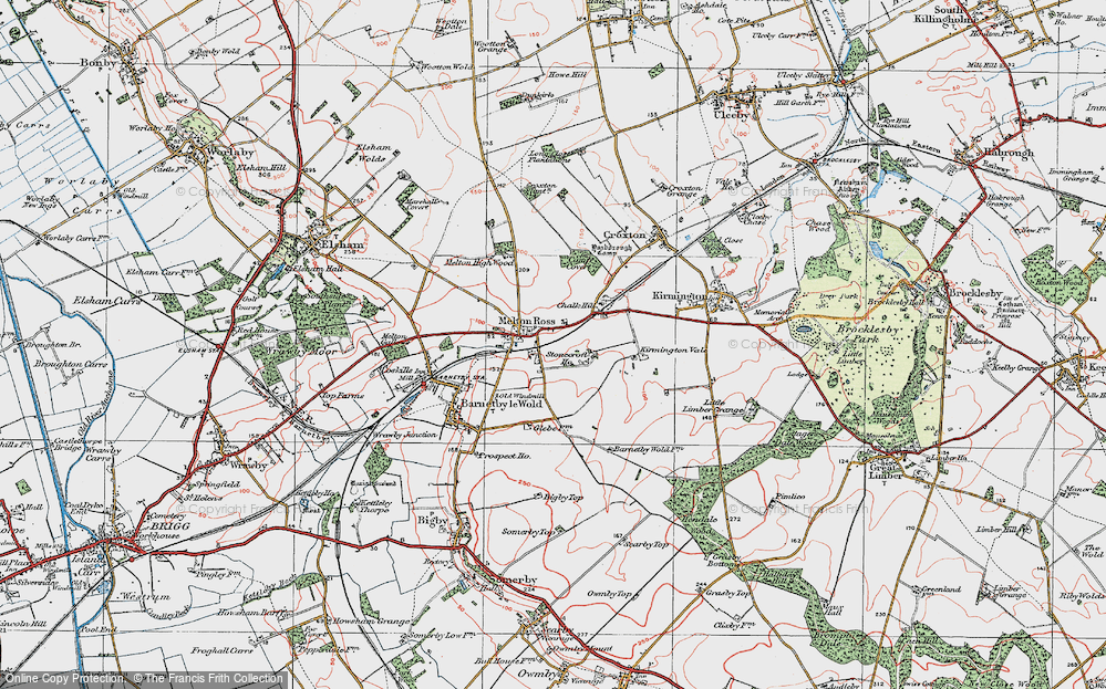 Old Map of Melton Ross, 1923 in 1923