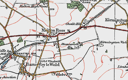 Old map of Melton Ross in 1923