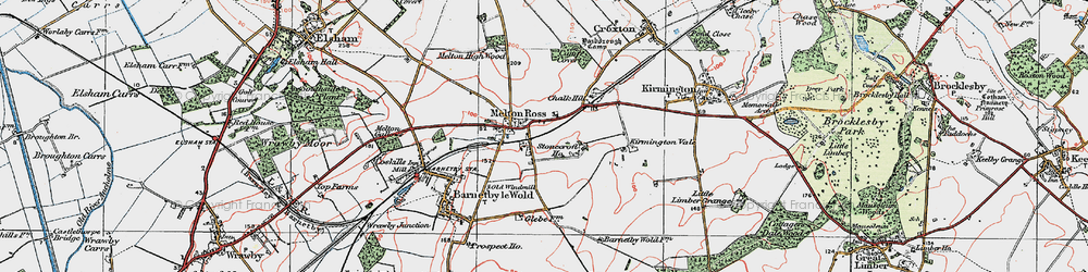 Old map of Melton Ross in 1923