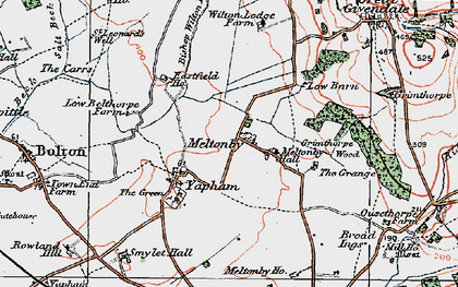 Old map of Bishop Wilton Beck in 1924