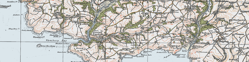 Old map of Membland in 1919