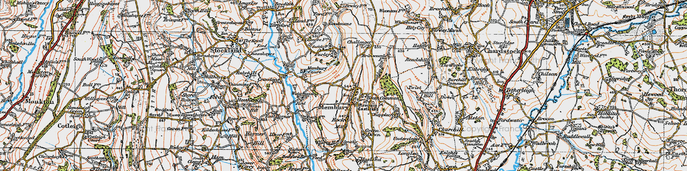 Old map of Membury in 1919
