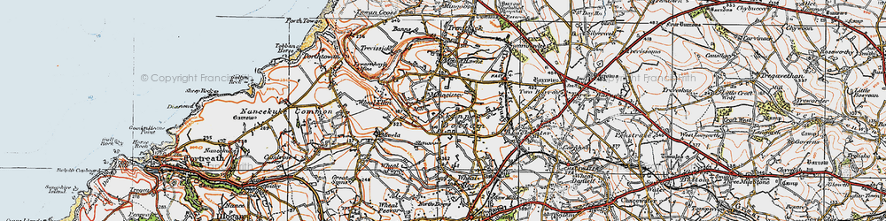Old map of Menagissey in 1919