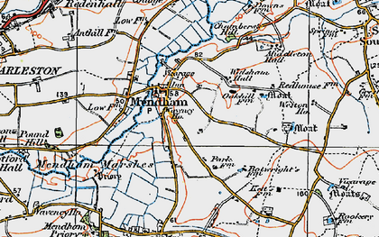 Old map of Mendham in 1921