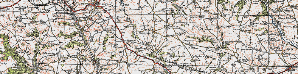Old map of Menheniot in 1919