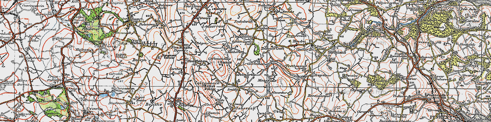Old map of Carnmenellis in 1919