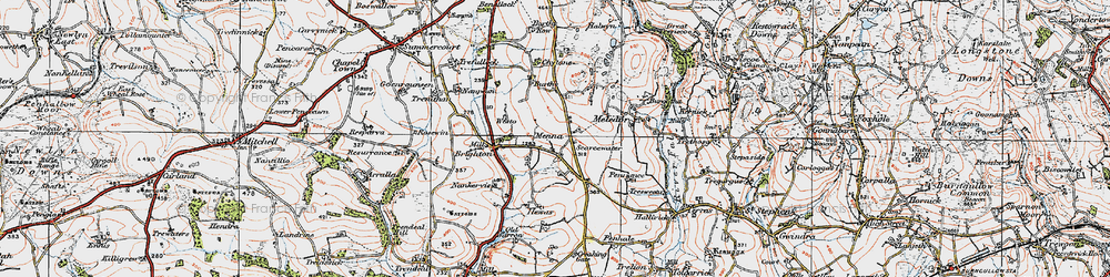 Old map of Menna in 1919