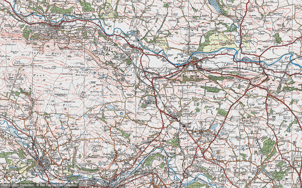 Old Map of Menston, 1925 in 1925