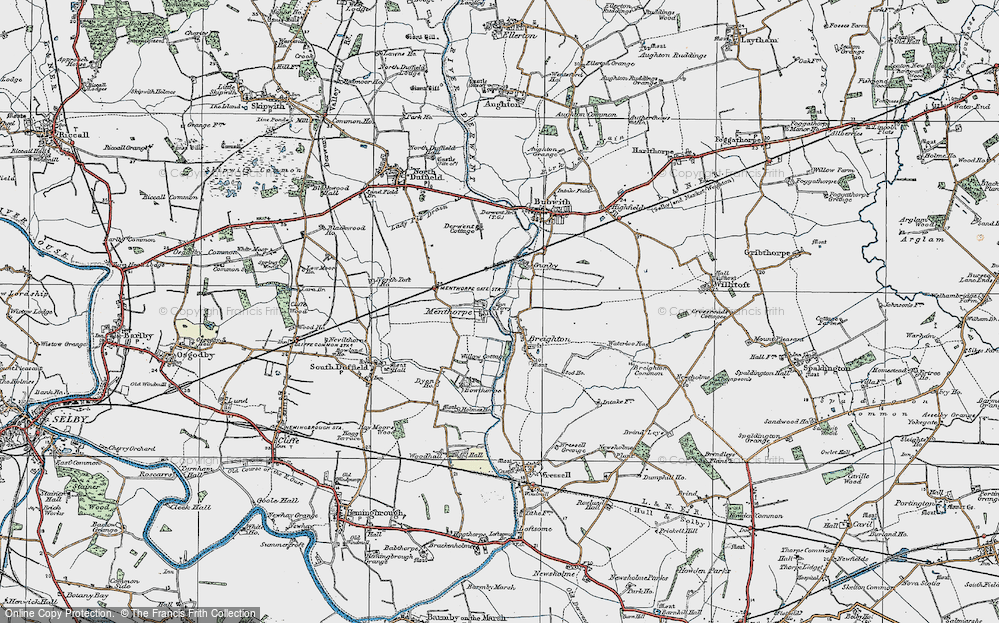 Old Map of Menthorpe, 1924 in 1924