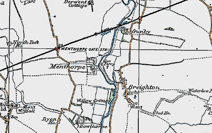 Old map of Menthorpe in 1924