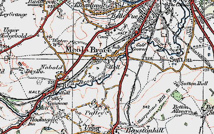 Old map of Meole Brace in 1921