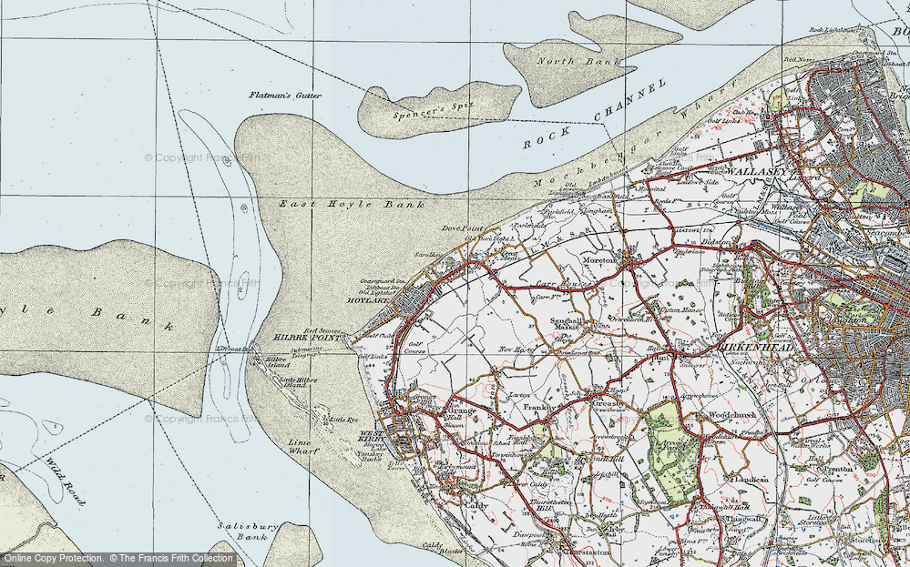 Old Map of Meols, 1923 in 1923