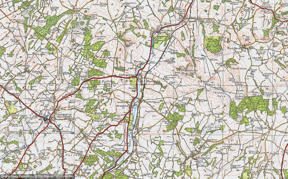 Old Map of Meonstoke, 1919 in 1919