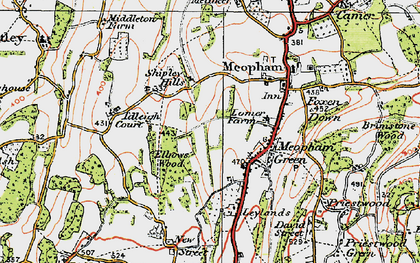 Old map of Meopham Green in 1920