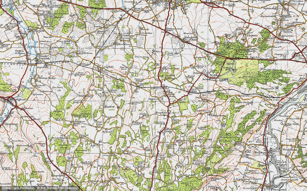 Old Map of Meopham Station, 1920 in 1920