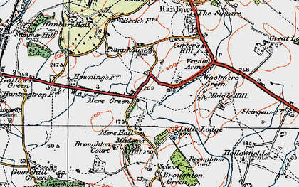 Old map of Mere Green in 1919