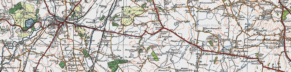Old map of Mere Green in 1919