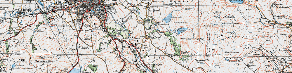 Old map of Mereclough in 1924