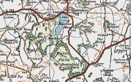 Old map of Bettisfield Park in 1921