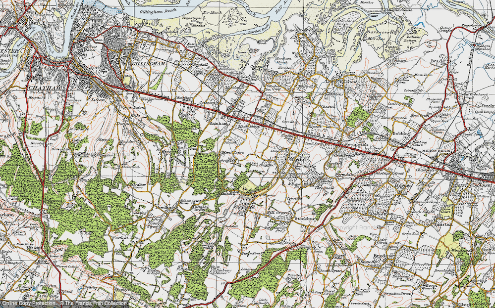 Old Map of Meresborough, 1921 in 1921
