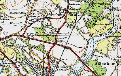 Old map of Meriden in 1920