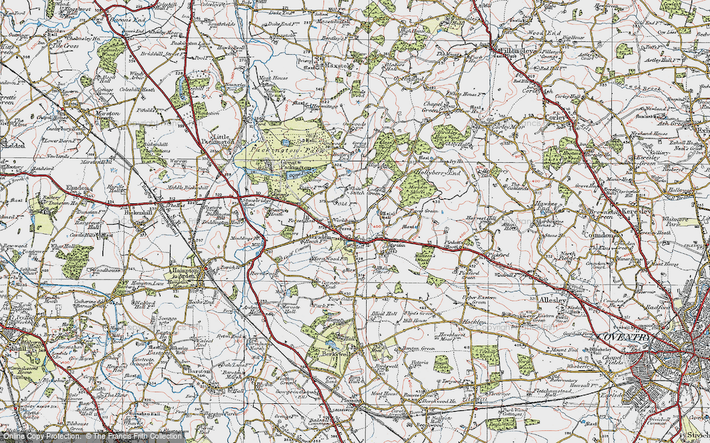 Old Map of Meriden, 1921 in 1921