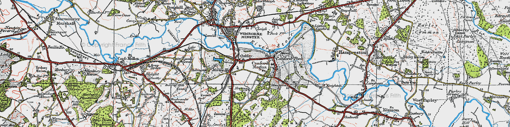 Old map of Merley in 1919
