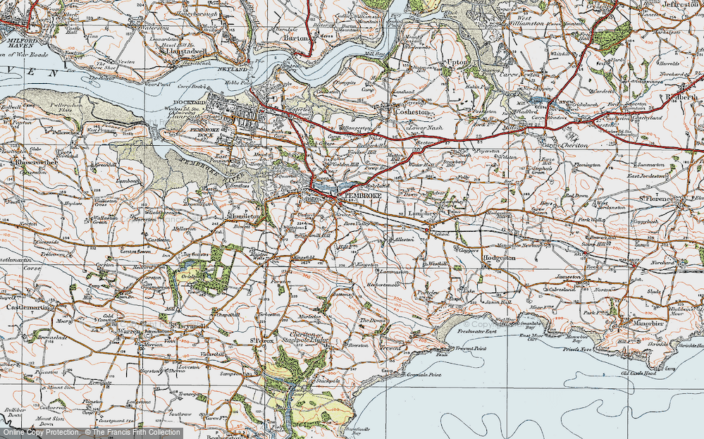 Old Map of Merlin's Cross, 1922 in 1922